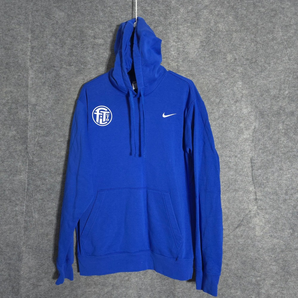 Nike Hoodie Mens Large Blue FIT UTD Graphic Club Fleece Pullover BV2654-480